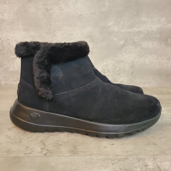 Skechers Boots Womens Size 7.5 Suede Faux Fur Gen 5 Air Cooled Goga Mat SN15501 - Picture 4 of 11